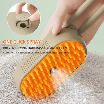 Pettine 3 in 1 per cani e gatti – Spazzola a vapore e acqua con massaggio elettrico per toelettatura