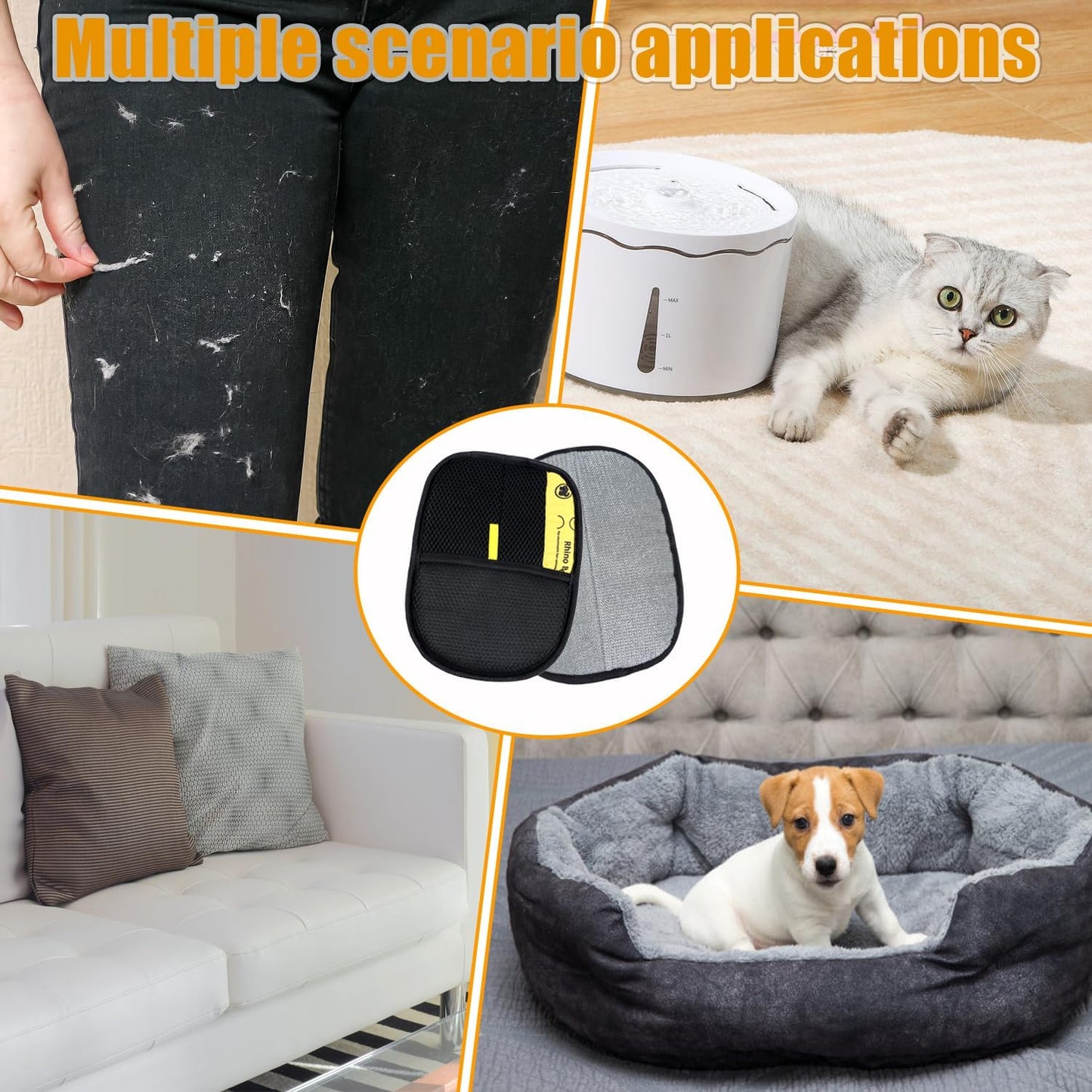 Guante Quita Pelo para Mascotas | Manopla Removedor de Pelos para Gatos y Perros